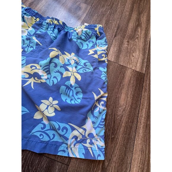 COLUMBIA MENS PLUSSIZE XXL 6L SWIM TRUNK FLORAL SHORT HAWAIIAN ADJUSTABLE POCKET - Picture 5 of 9
